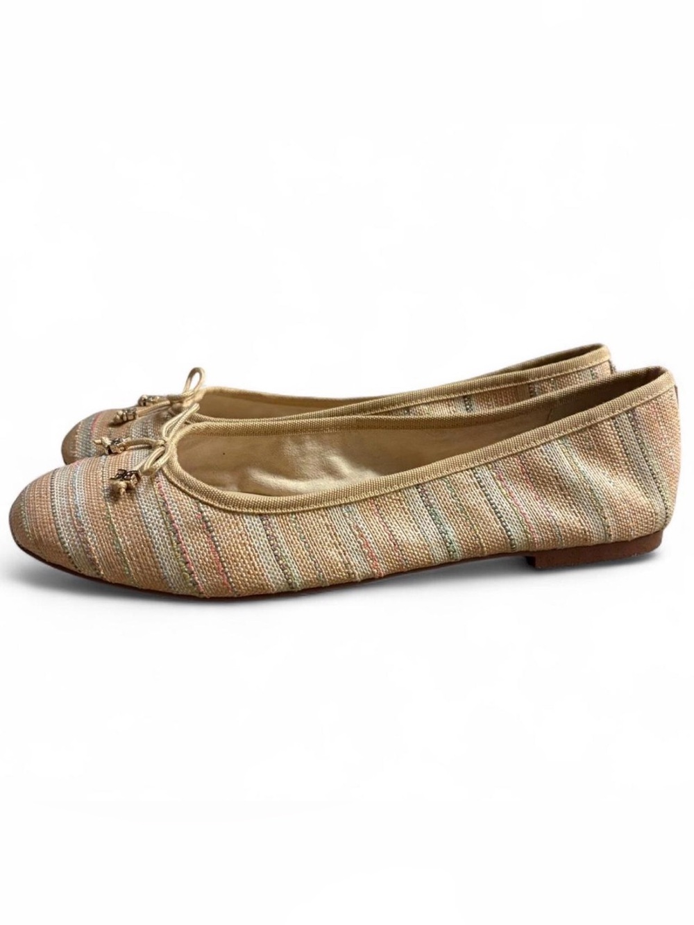 Sam Edelman Felicia Ballet Flats Raffia Slip On Bow Size 10